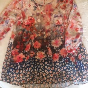 Renuar Floral Print Blouse